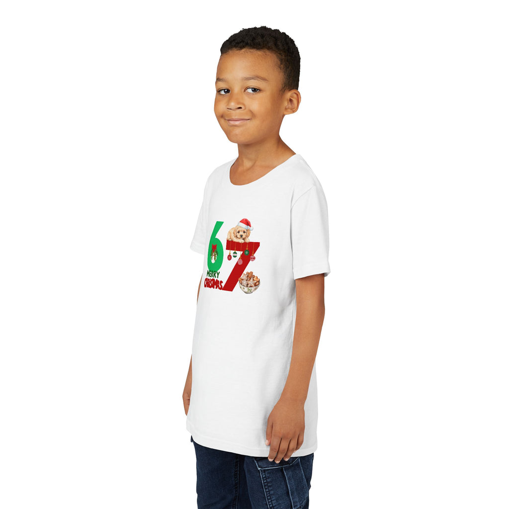 Youth Tee – '67 Merry Christmas' Cute Puppy Holiday Shirt