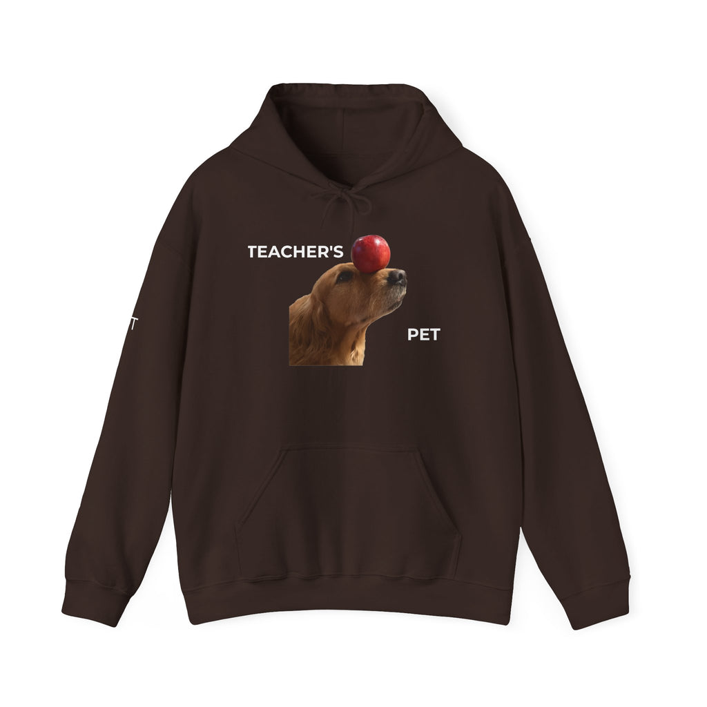Teacher’s Pet Hoodie – Funny Dog with Apple Design