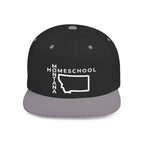 Montana Homeschool Flat Bill Snapback Hat (WHITE embroidery)