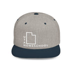 Utah Homeschool Flat Bill Snapback Hat (WHITE embroidery)