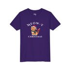Youth Tee - "Meow-y Christmas" Cute Cat Kids Holiday T-Shirt