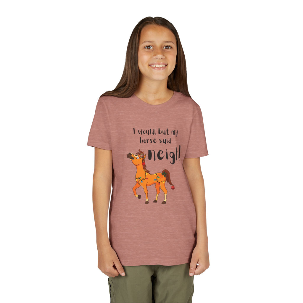 Youth Tee - 'I Would But My Horse Said Neigh' Cute Ornamental Horse