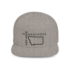 Montana Homeschool Flat Bill Snapback Hat (BLACK embroidery)