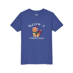 Youth Tee - "Meow-y Christmas" Cute Cat Kids Holiday T-Shirt