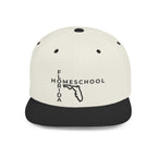 Florida Homeschool Flat Bill Snapback Hat (BLACK embroidery)