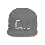 Utah Homeschool Flat Bill Snapback Hat (WHITE embroidery)