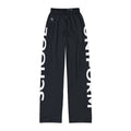 Kids Lounge Pants — Black AOP with Bold 'SCHOOL' and 'UNIFORM' side strips