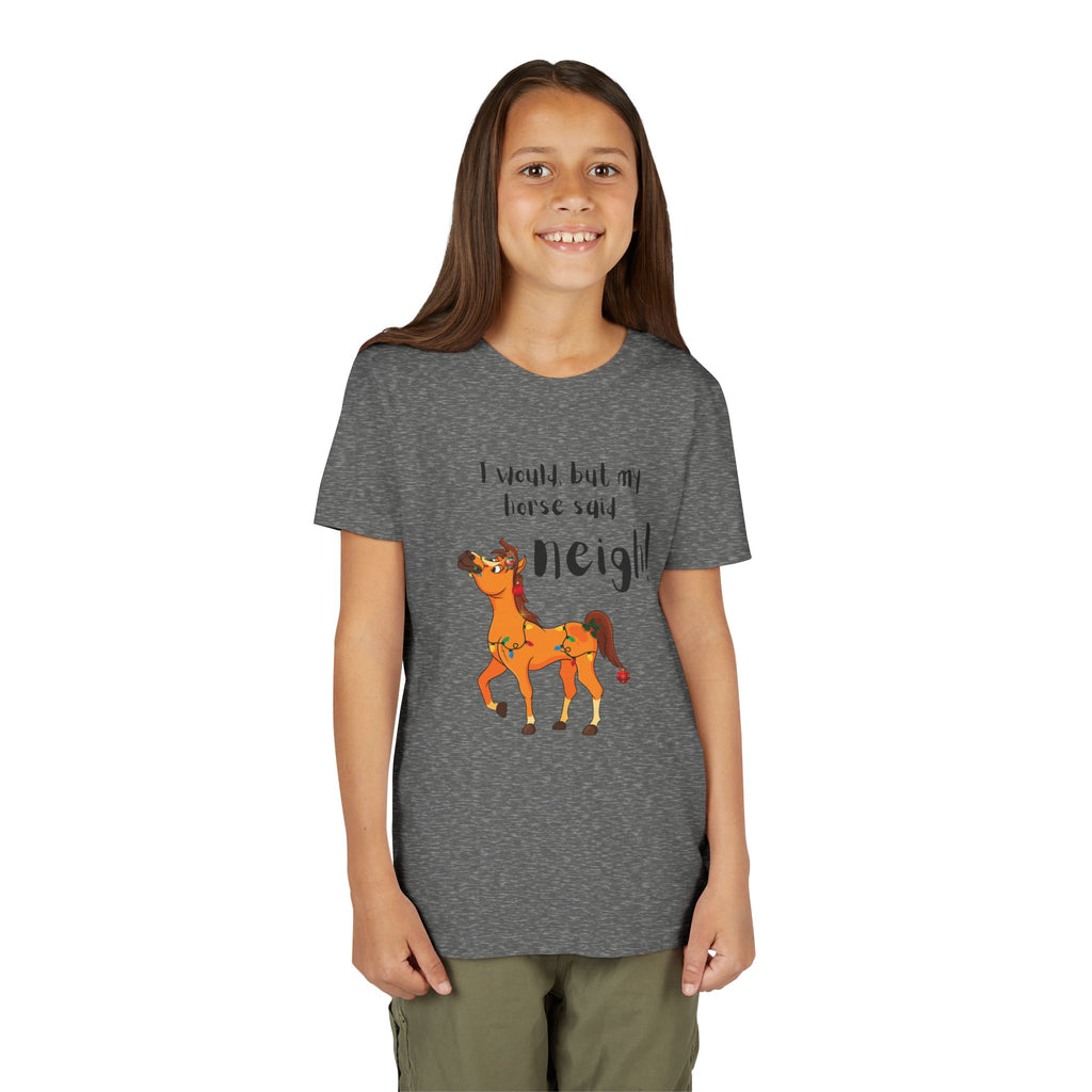 Youth Tee - 'I Would But My Horse Said Neigh' Cute Ornamental Horse
