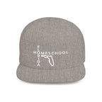 Florida Homeschool Flat Bill Snapback Hat (WHITE embroidery)