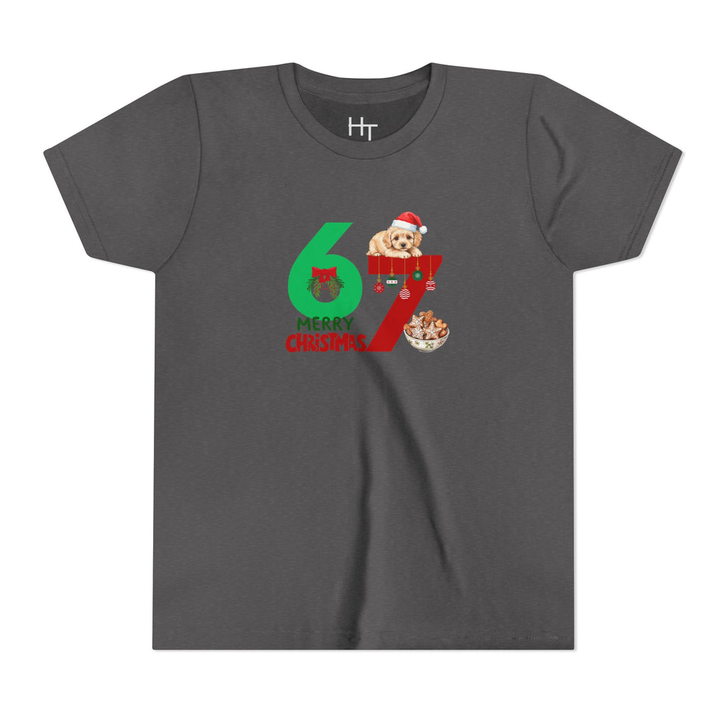 Youth Tee – '67 Merry Christmas' Cute Puppy Holiday Shirt
