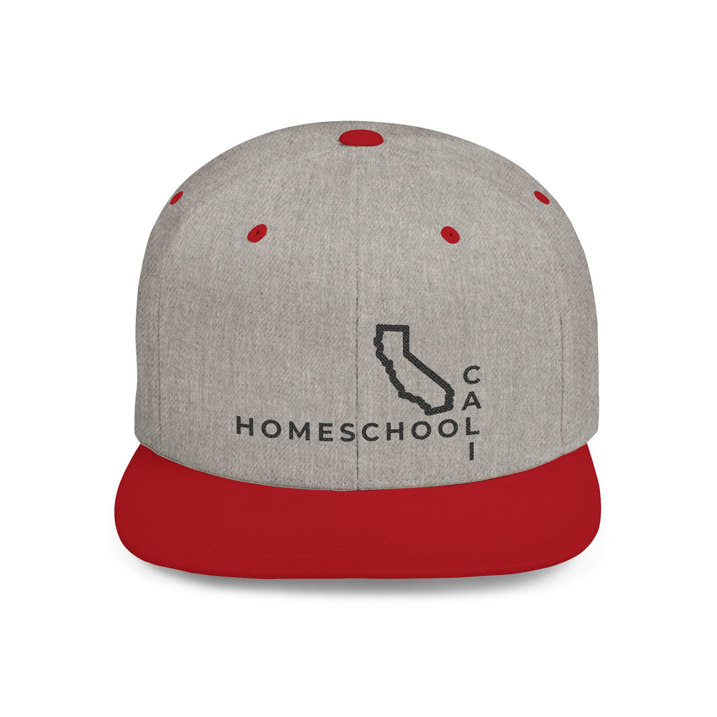California Homeschool Flat Bill Snapback Hat (BLACK embroidery)