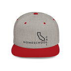 California Homeschool Flat Bill Snapback Hat (BLACK embroidery)