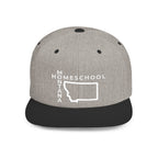 Montana Homeschool Flat Bill Snapback Hat (WHITE embroidery)