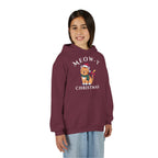 Meowy Christmas Youth Hoodie — Cute Cat Santa Holiday Sweatshirt