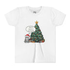 Youth Tee — "Have a Meowy Christmas" Cat & Christmas Tree Holiday Shirt
