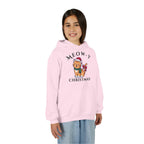 Meowy Christmas Youth Hoodie — Cute Cat Santa Holiday Sweatshirt