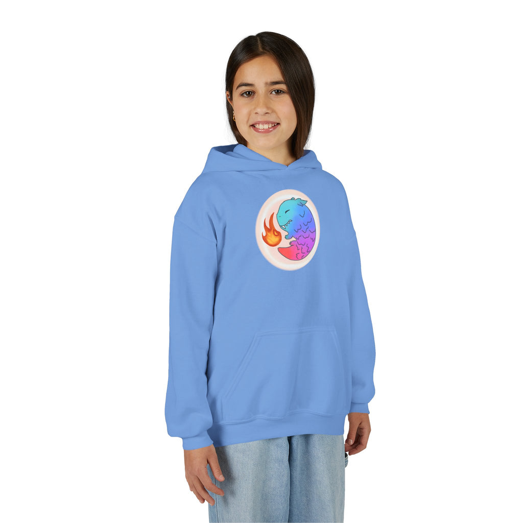 Youth Hoodie — Colorful Fire-Breathing Dragon Graphic