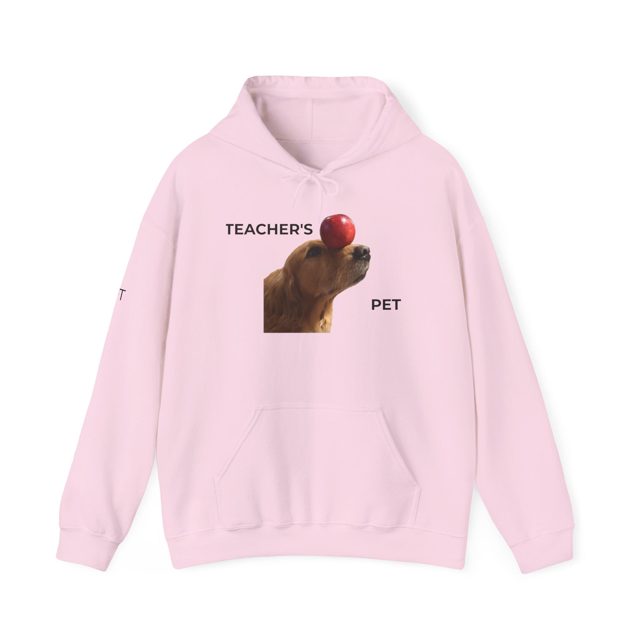 Teacher’s Pet Hoodie – Funny Dog with Apple Design