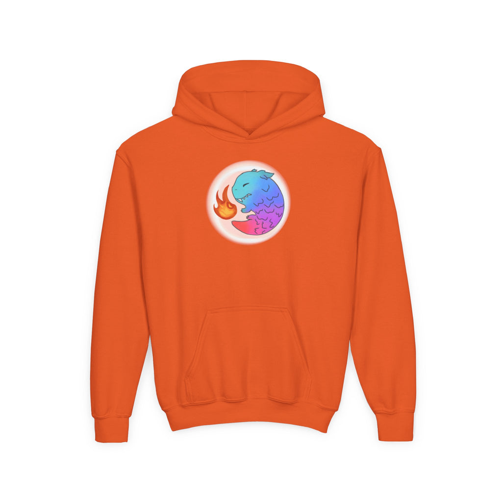 Youth Hoodie — Colorful Fire-Breathing Dragon Graphic