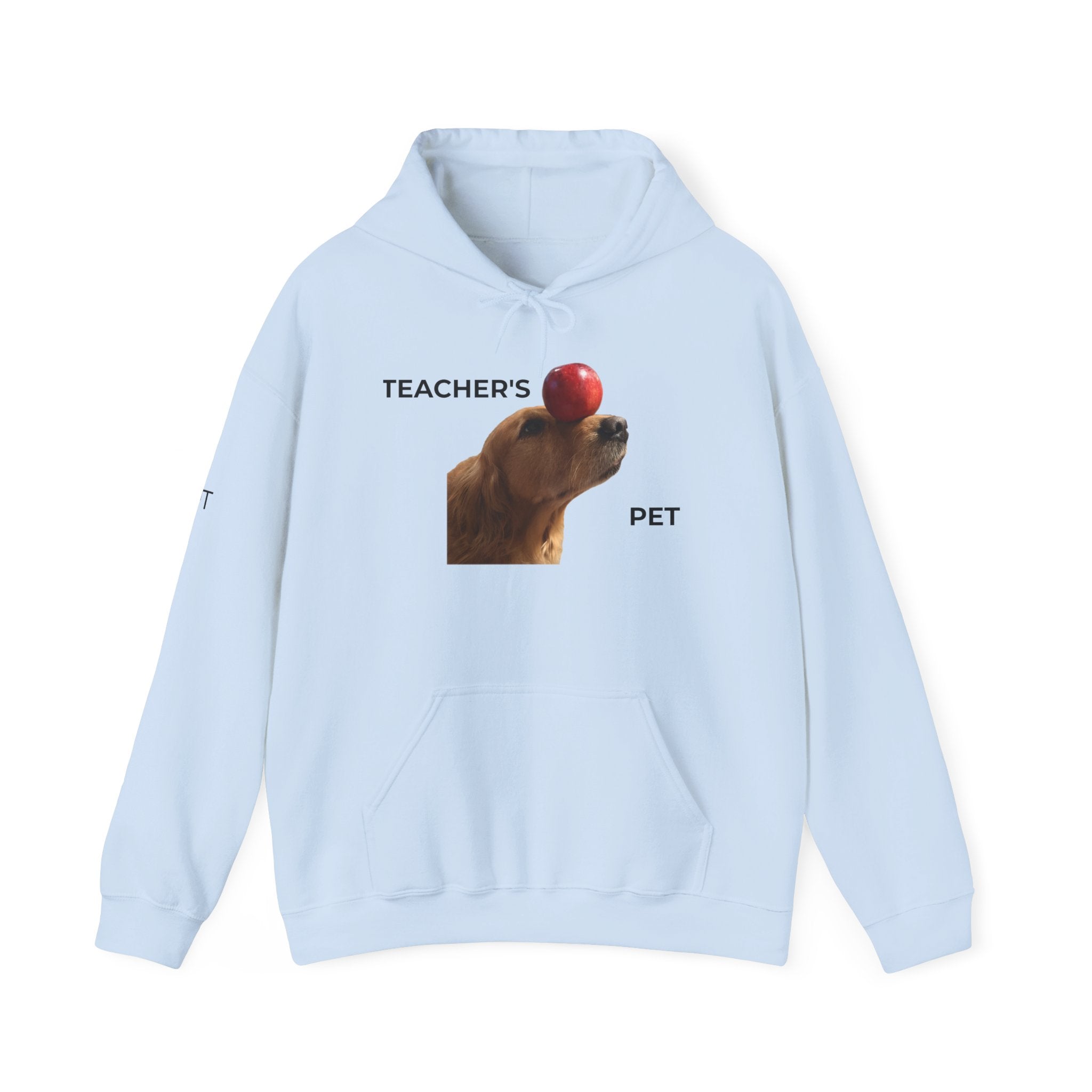 Teacher’s Pet Hoodie – Funny Dog with Apple Design