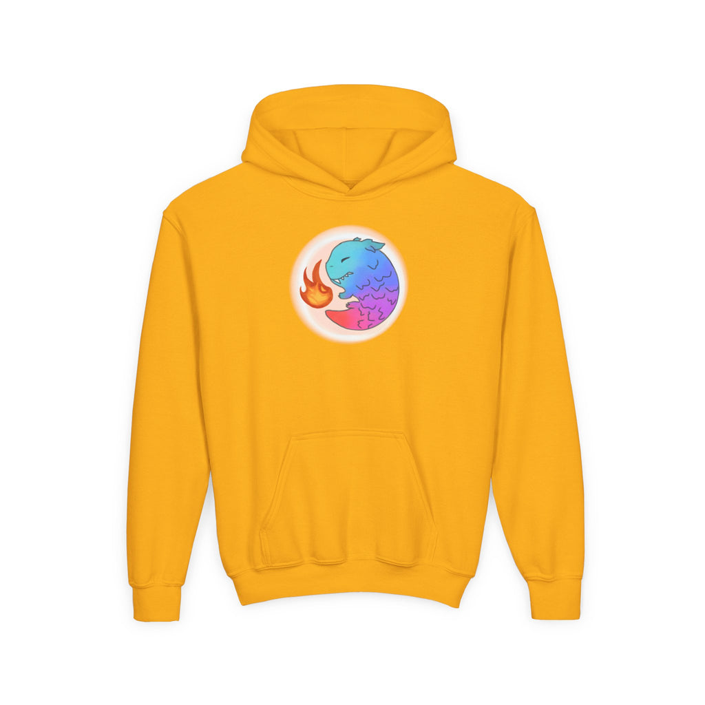 Youth Hoodie — Colorful Fire-Breathing Dragon Graphic
