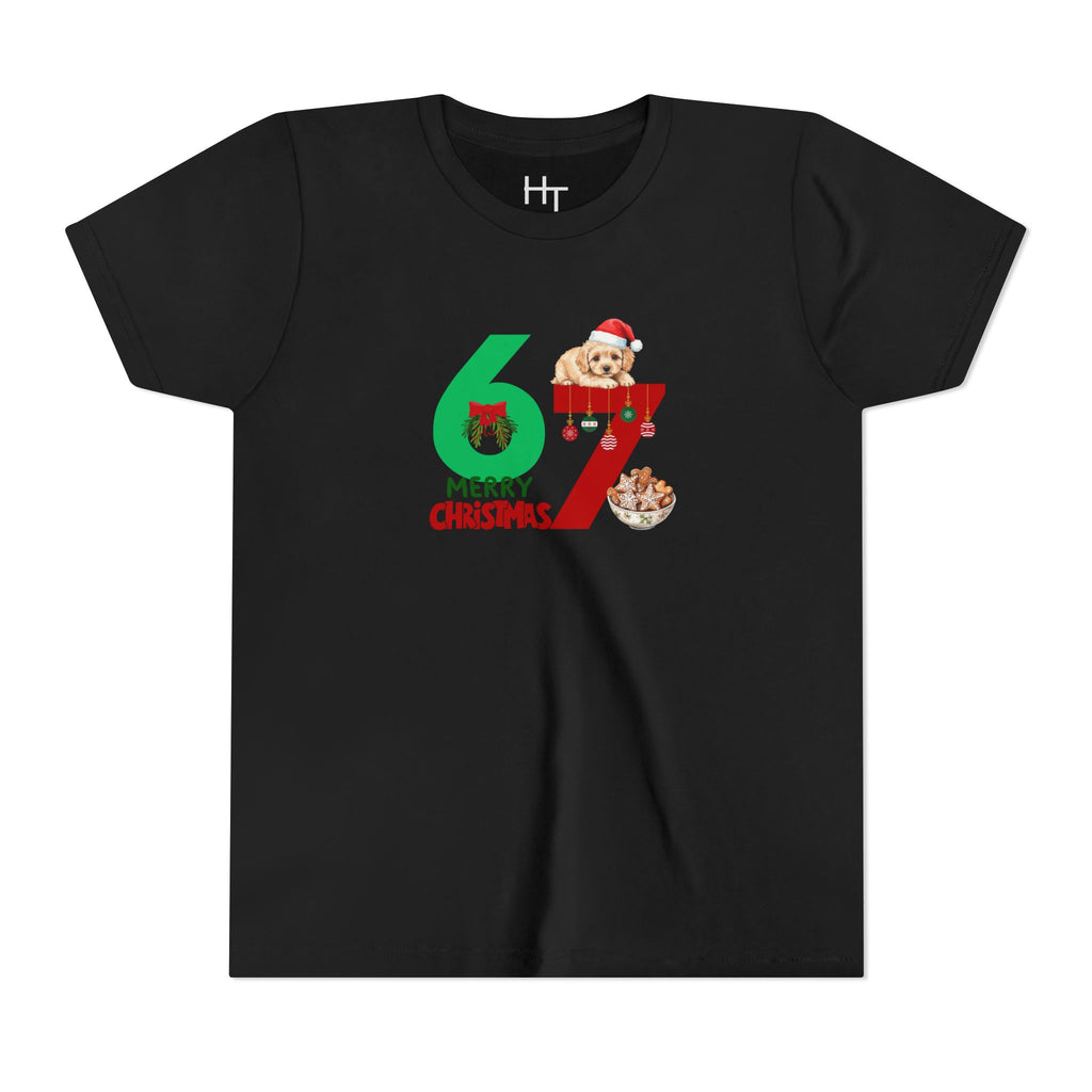 Youth Tee – '67 Merry Christmas' Cute Puppy Holiday Shirt