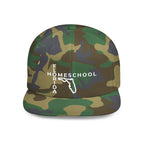 Florida Homeschool Flat Bill Snapback Hat (WHITE embroidery)