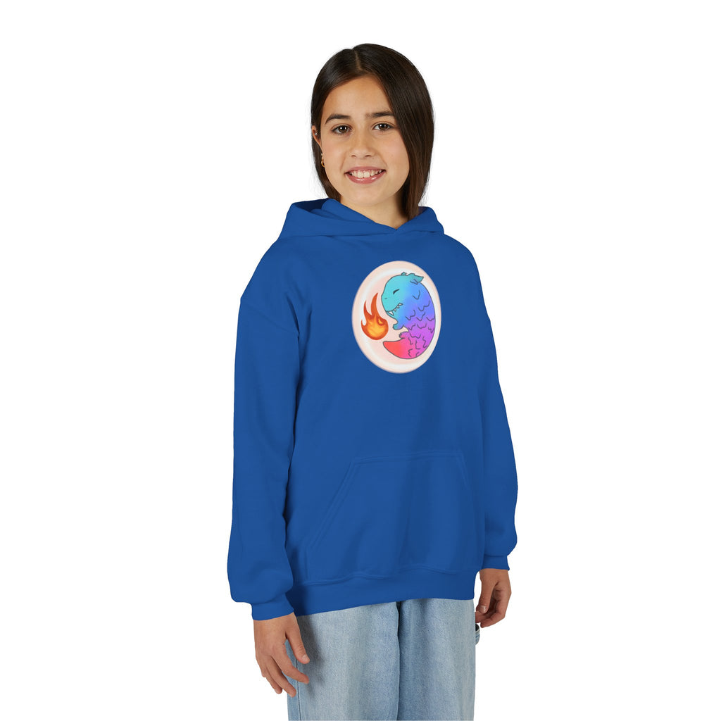 Youth Hoodie — Colorful Fire-Breathing Dragon Graphic