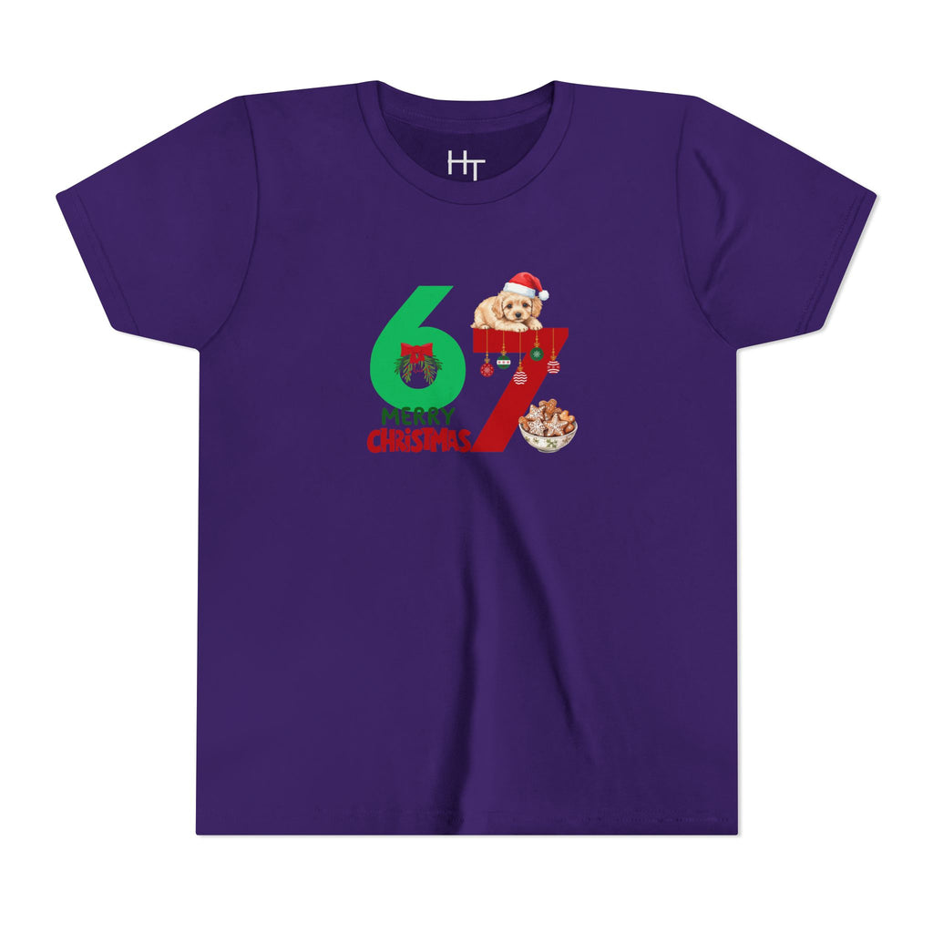 Youth Tee – '67 Merry Christmas' Cute Puppy Holiday Shirt