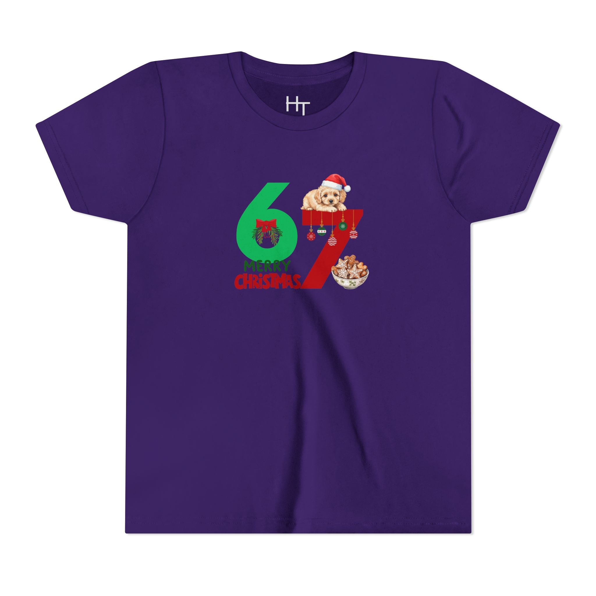 Youth Tee – '67 Merry Christmas' Cute Puppy Holiday Shirt