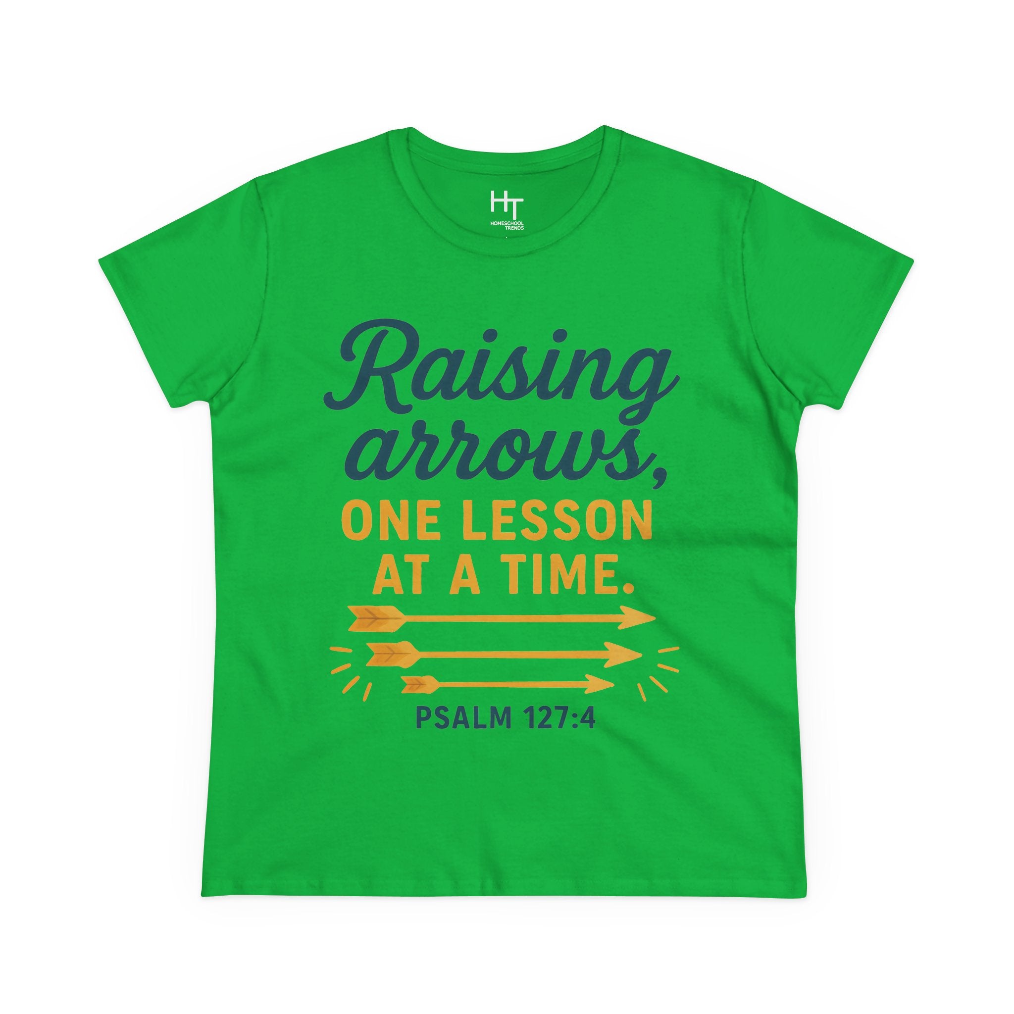 Raising Arrows T-Shirt — "Raising arrows, one lesson at a time. Psalm 127:4" Faith Mom Tee