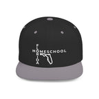 Florida Homeschool Flat Bill Snapback Hat (WHITE embroidery)