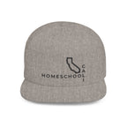California Homeschool Flat Bill Snapback Hat (BLACK embroidery)