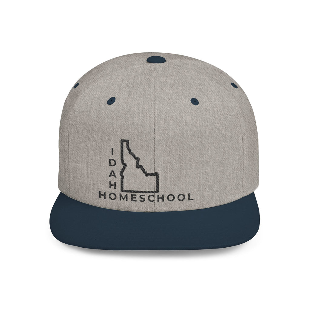 Idaho Homeschool Flat Bill Snapback Hat (BLACK embroidery)