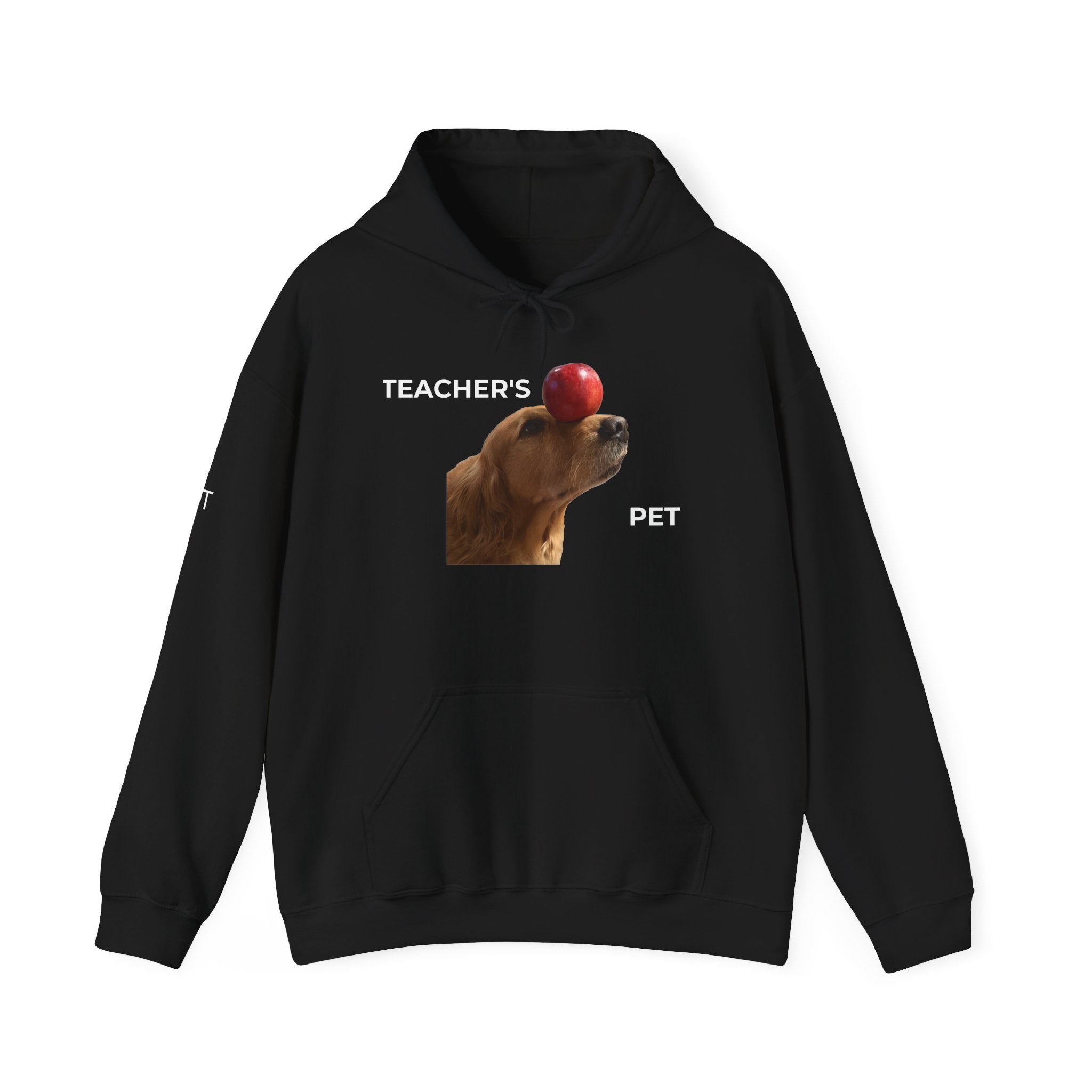 Teacher’s Pet Hoodie – Funny Dog with Apple Design