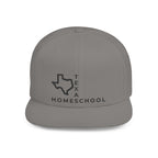 Texas Homeschool Flat Bill Snapback Hat (BLACK embroidery)