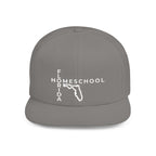 Florida Homeschool Flat Bill Snapback Hat (WHITE embroidery)