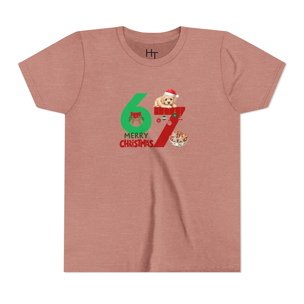 Youth Tee – '67 Merry Christmas' Cute Puppy Holiday Shirt