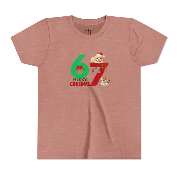 Youth Tee – '67 Merry Christmas' Cute Puppy Holiday Shirt