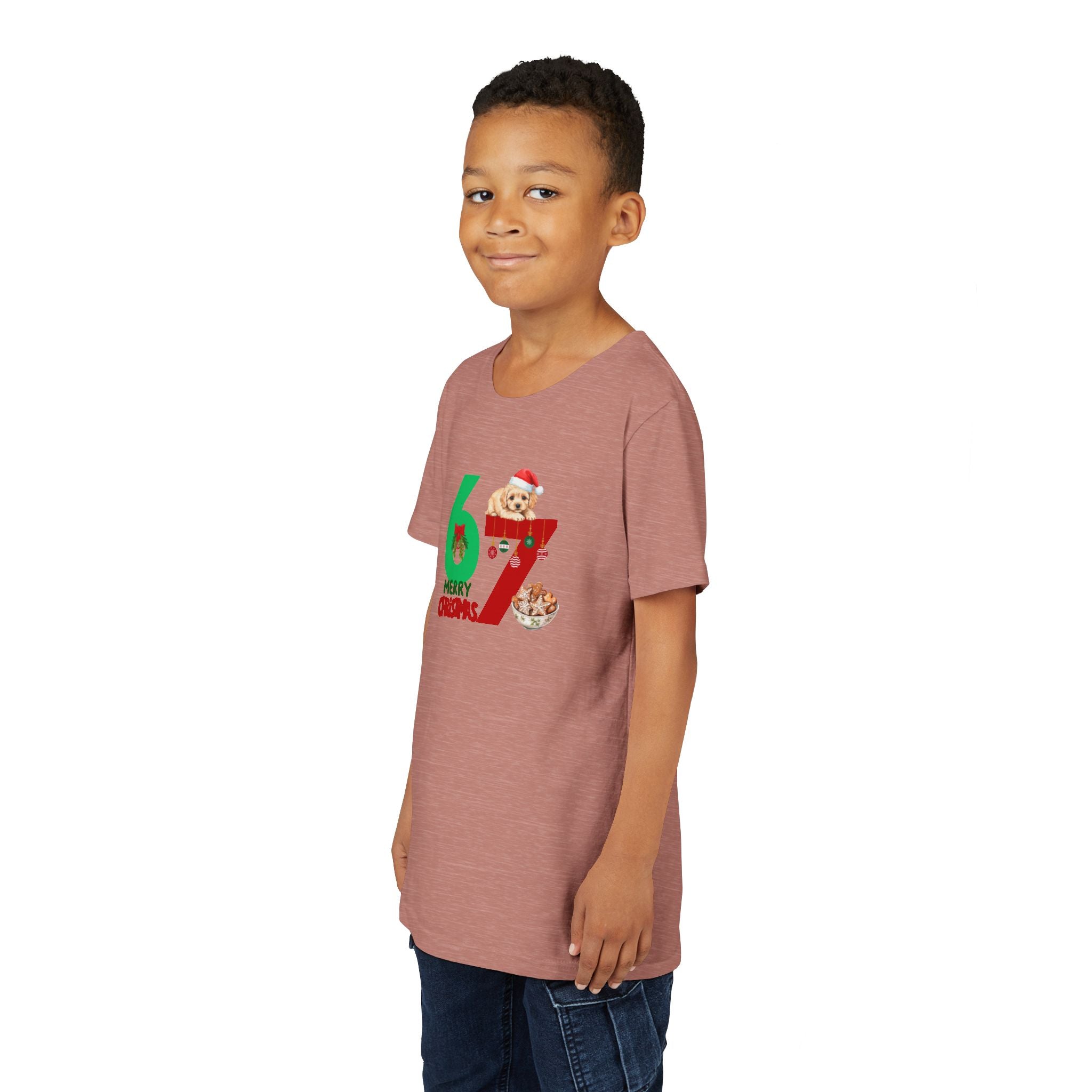 Youth Tee – '67 Merry Christmas' Cute Puppy Holiday Shirt