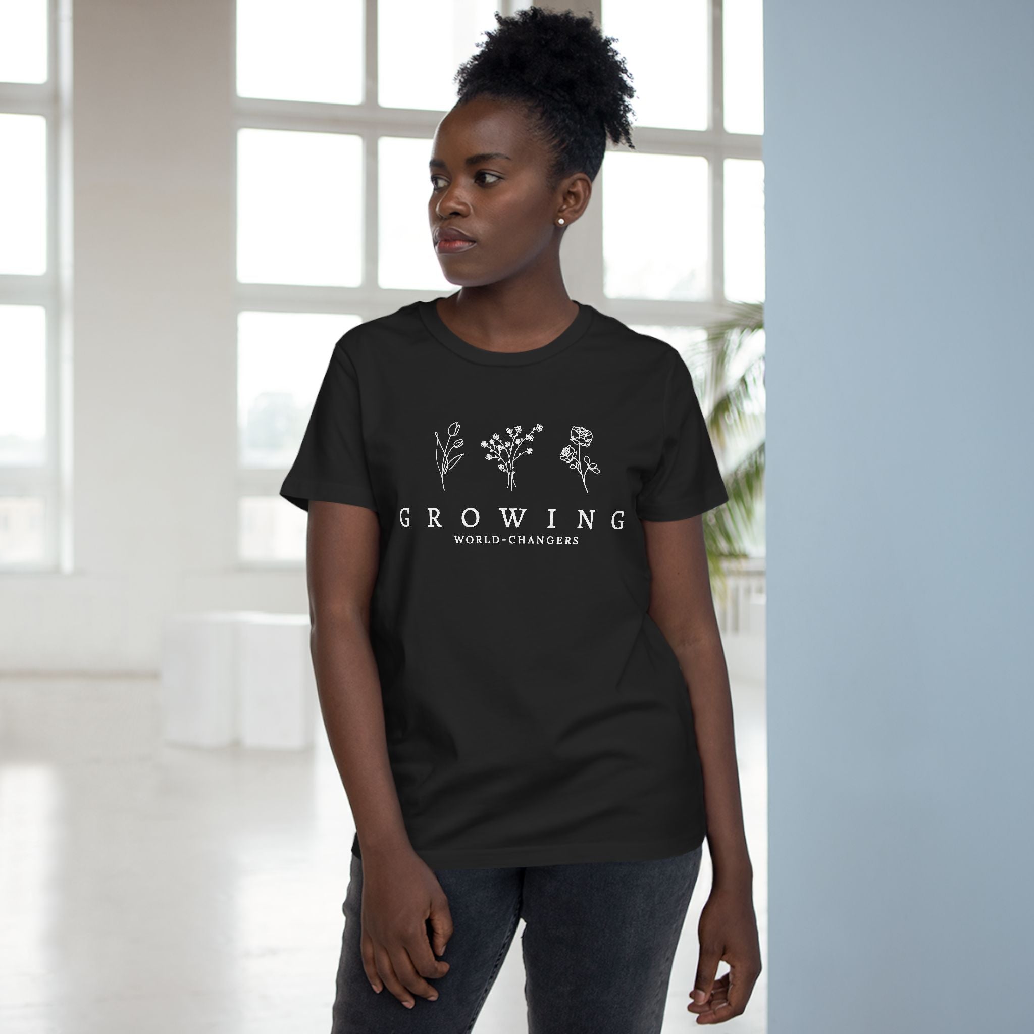 Floral Women’s Tee — 'Growing World Changers' Inspirational T-Shirt