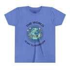 Youth T‑Shirt — "The World Is My Classroom" Globe Tee for Young Explorers