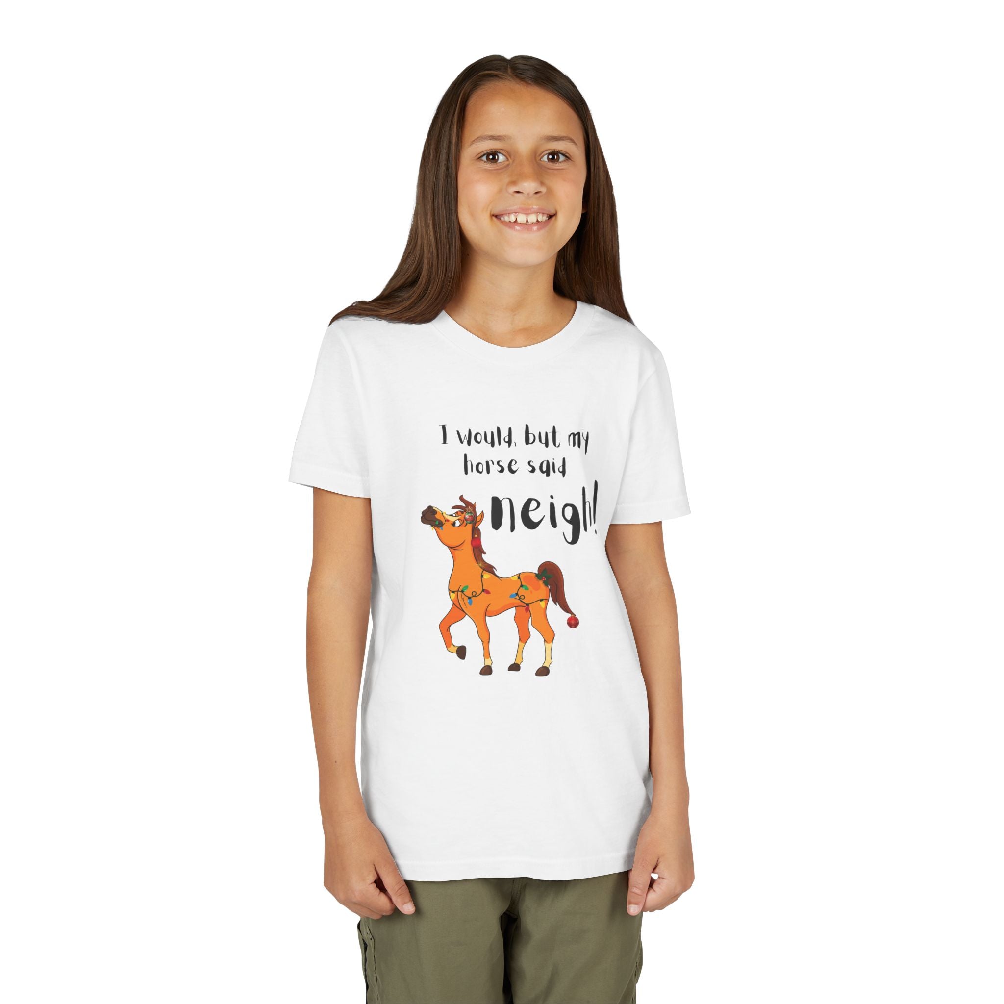 Youth Tee - 'I Would But My Horse Said Neigh' Cute Ornamental Horse