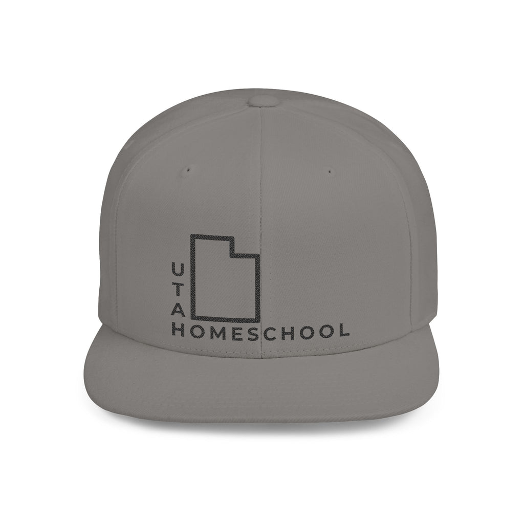 Utah Homeschool Flat Bill Snapback Hat (BLACK embroidery)