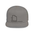 Utah Homeschool Flat Bill Snapback Hat (BLACK embroidery)