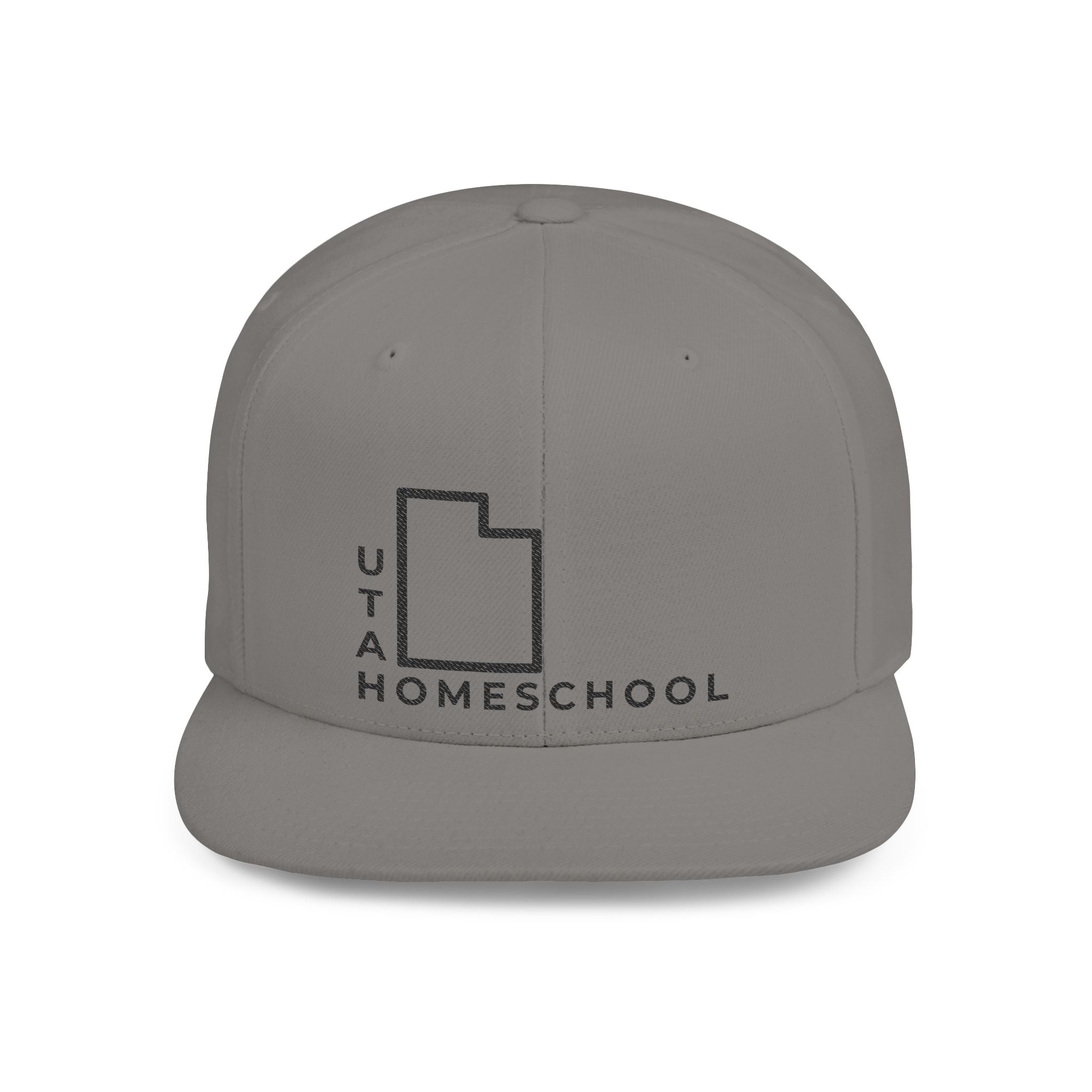 Utah Homeschool Flat Bill Snapback Hat (BLACK embroidery)