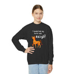 Youth Sweatshirt — 'I Would But My Horse Said Neigh' Cute Ornamental Horse