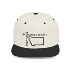 Montana Homeschool Flat Bill Snapback Hat (BLACK embroidery)