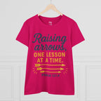 Raising Arrows T-Shirt — "Raising arrows, one lesson at a time. Psalm 127:4" Faith Mom Tee