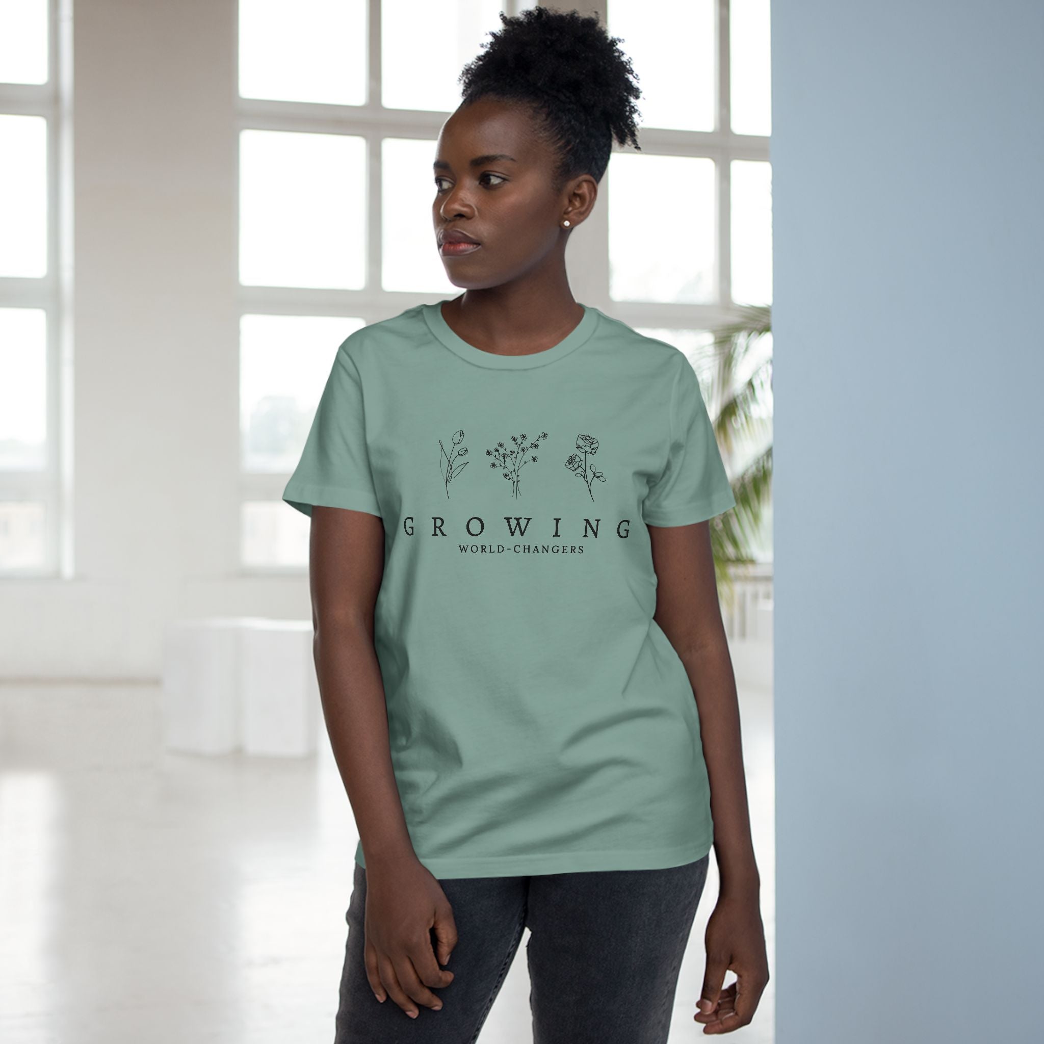 Floral Women’s Tee — 'Growing World Changers' Inspirational T-Shirt